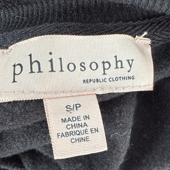 Philosophy Black Top with Gold Sequin Bow size S - Picture 5 of 6